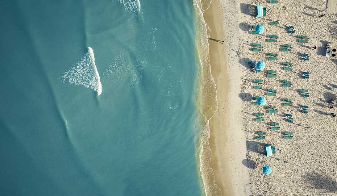 aerial of naples beach
