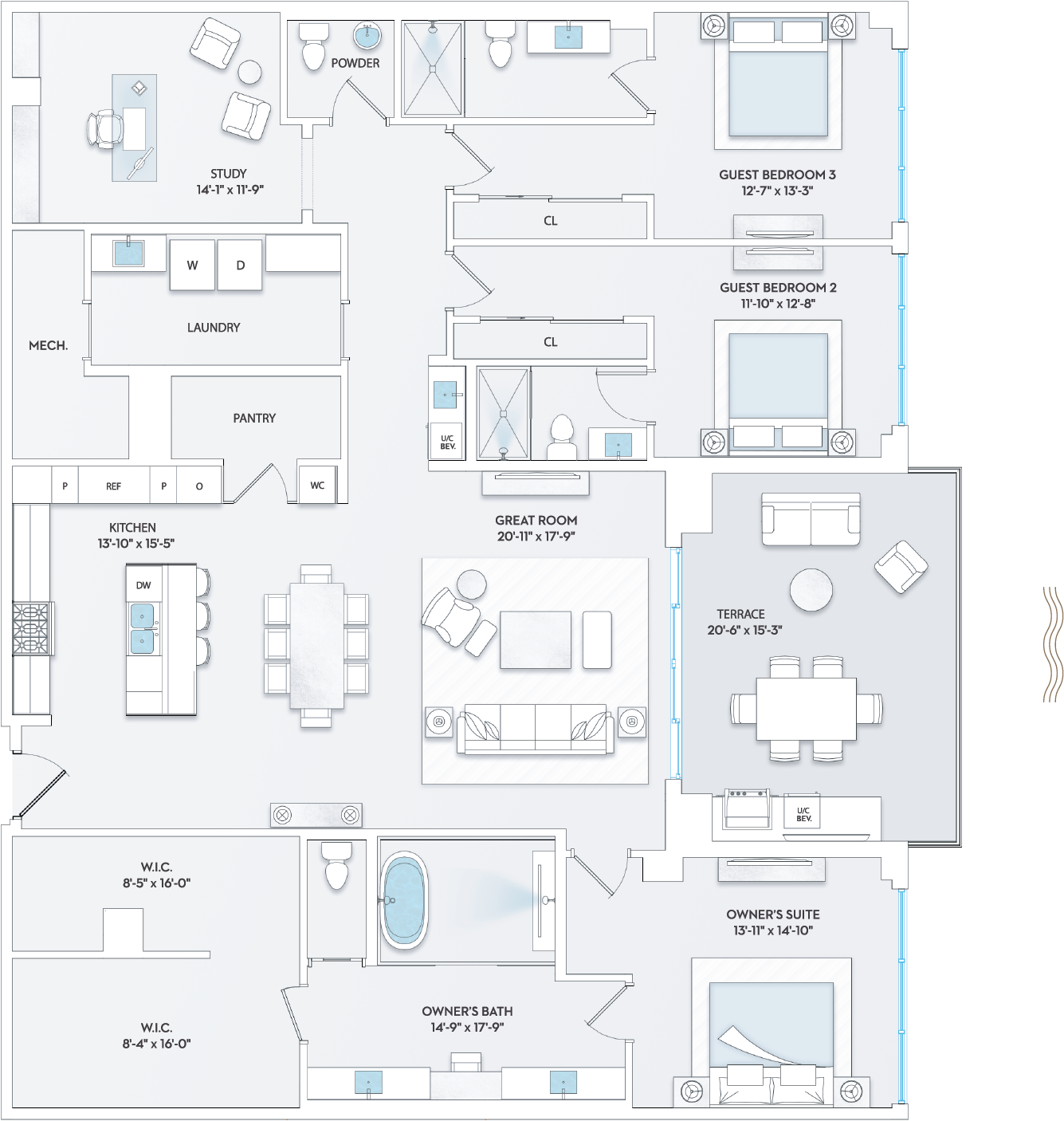 Solana Bay Residences Miami - Residence 03 - Floorplan Image