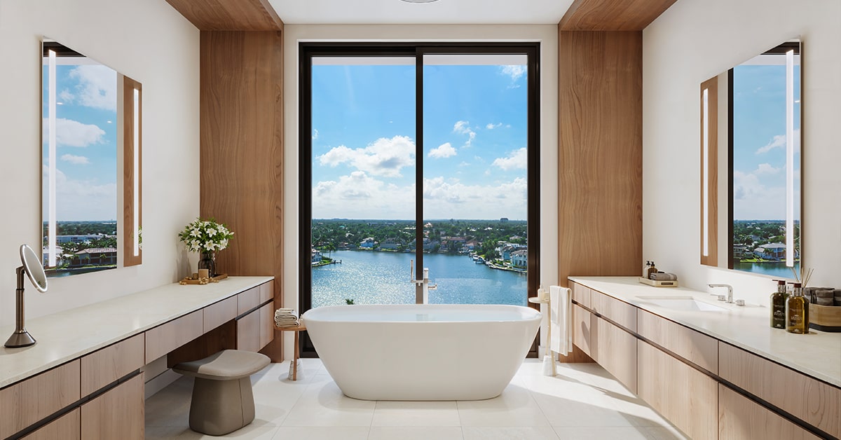 Luxury Waterfront Living bath tub