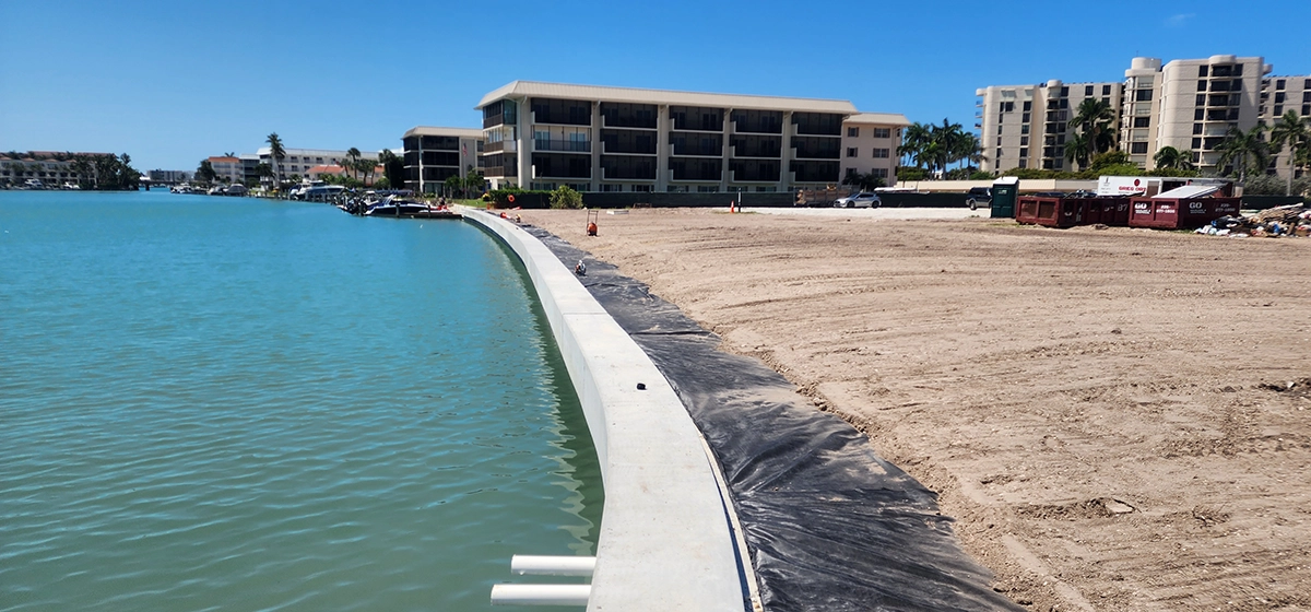 recent completion of the seawall 